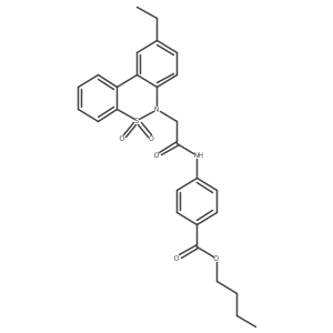 butyl 4-{[(9-ethyl-5,5-dioxido-6H-dibenzo[c,e][1,2]thiazin-6-yl)acetyl]amino}benzoate结构式