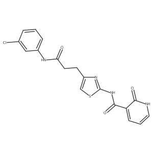 N-(4-(3-((3-chlorophenyl)amino)-3-oxopropyl)thiazol-2-yl)-2-oxo-1,2-dihydropyridine-3-carboxamide结构式