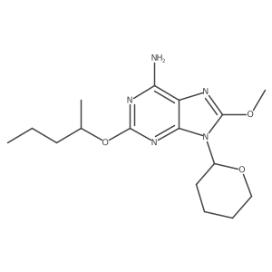 8-methoxy-2-(((S)-pentan-2-yl)oxy)-9-(tetrahydro-2H-pyran-2-yl)-9H-purin-6-amine结构式
