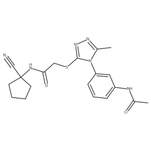N-(1-cyanocyclopentyl)-2-{[4-(3-acetamidophenyl)-5-methyl-4H-1,2,4-triazol-3-yl]sulfanyl}acetamide结构式