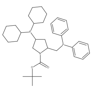 (2S,4S)-2-(Diphenylphosphinomethyl)-4-(dicyclohexylphosphino)-N-(t-butoxycarbonyl)pyrrolidine Structure