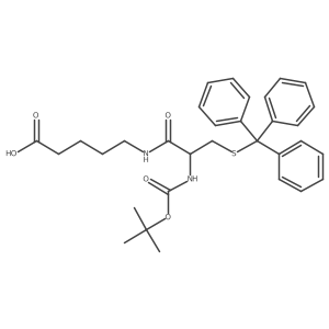 Pentanoic acid, 5-[[(2R)-2-[[(1,1-dimethylethoxy)carbonyl]amino]-1-oxo-3-[(triphenylmethyl)thio]propyl]amino]-结构式
