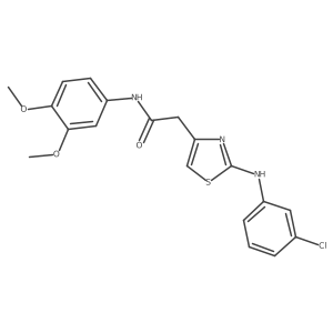 COc1ccc(NC(=O)Cc2csc(Nc3cccc(Cl)c3)n2)cc1OC结构式