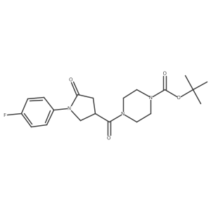 Tert-butyl 4-{[1-(4-fluorophenyl)-5-oxopyrrolidin-3-yl]carbonyl}piperazine-1-carboxylate Structure