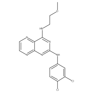 N2-(3,4-dichlorophenyl)-N4-(2-methoxyethyl)pteridine-2,4-diamine结构式