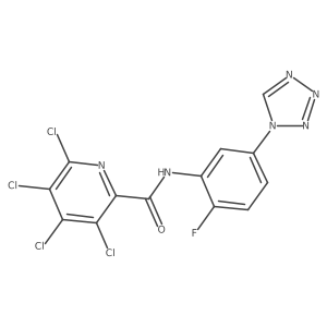 3,4,5,6-tetrachloro-N-[2-fluoro-5-(tetrazol-1-yl)phenyl]pyridine-2-carboxamide Structure
