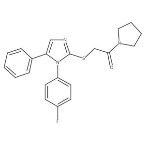 2-((1-(4-fluorophenyl)-5-phenyl-1H-imidazol-2-yl)thio)-1-(pyrrolidin-1-yl)ethanone Structure