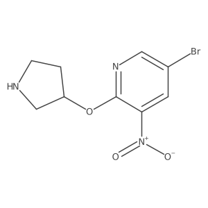 5-Bromo-3-nitro-2-(pyrrolidin-3-yloxy)pyridine结构式