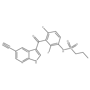 N-[3-[(5-ethynyl-1H-pyrrolo[2,3-b]pyridin-3-yl)carbonyl]-2,4-difluorophenyl]-1-propanesulfonamide结构式