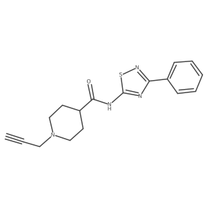 N-(3-phenyl-1,2,4-thiadiazol-5-yl)-1-(prop-2-yn-1-yl)piperidine-4-carboxamide结构式