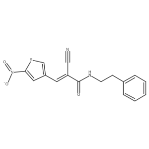 (Z)-2-cyano-3-(5-nitrothiophen-3-yl)-N-(2-phenylethyl)prop-2-enamide Structure