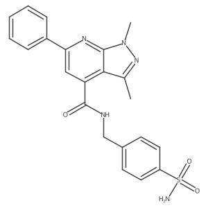 1,3-dimethyl-6-phenyl-N-(4-sulfamoylbenzyl)-1H-pyrazolo[3,4-b]pyridine-4-carboxamide Structure