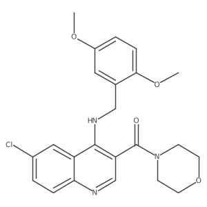 {6-Chloro-4-[(2,5-dimethoxybenzyl)amino]quinolin-3-yl}(morpholin-4-yl)methanone结构式