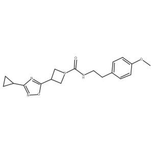 3-(3-cyclopropyl-1,2,4-oxadiazol-5-yl)-N-(4-methoxyphenethyl)azetidine-1-carboxamide结构式