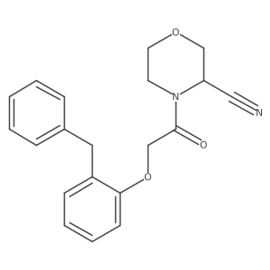 4-[2-(2-Benzylphenoxy)acetyl]morpholine-3-carbonitrile Structure