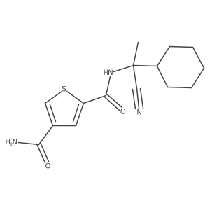 2-N-(1-Cyano-1-cyclohexylethyl)thiophene-2,4-dicarboxamide结构式