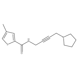 4-methyl-N-(4-pyrrolidin-1-ylbut-2-ynyl)thiophene-2-carboxamide结构式