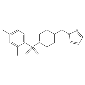 4-((1H-pyrazol-1-yl)methyl)-1-((2,4-dimethylphenyl)sulfonyl)piperidine Structure