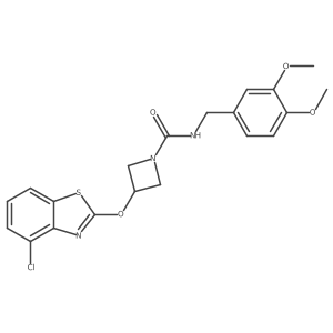 3-((4-chlorobenzo[d]thiazol-2-yl)oxy)-N-(3,4-dimethoxybenzyl)azetidine-1-carboxamide结构式