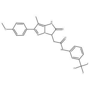 2-[6-(4-methoxyphenyl)-7-methyl-2-oxo-1H,2H,3H-pyrazolo[1,5-a]imidazol-3-yl]-N-[3-(trifluoromethyl)phenyl]acetamide Structure