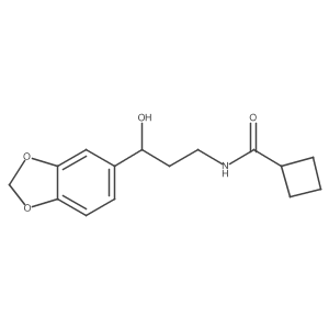 N-(3-(benzo[d][1,3]dioxol-5-yl)-3-hydroxypropyl)cyclobutanecarboxamide结构式