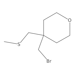 4-(Bromomethyl)-4-[(methylsulfanyl)methyl]oxane结构式