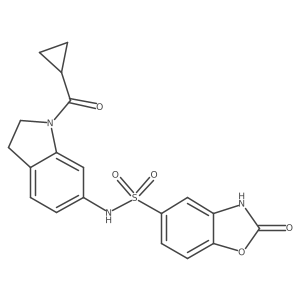 N-(1-(cyclopropanecarbonyl)indolin-6-yl)-2-oxo-2,3-dihydrobenzo[d]oxazole-5-sulfonamide Structure
