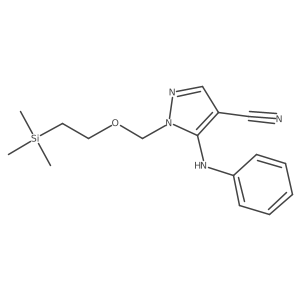 5-(phenylamino)-1-{[2-(trimethylsilyl)ethoxy]methyl}-1H-pyrazole-4-carbonitrile结构式