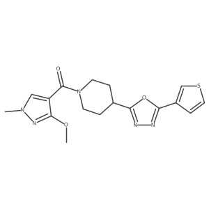 (3-methoxy-1-methyl-pyrazol-4-yl)-[4-[5-(3-thienyl)-1,3,4-oxadiazol-2-yl]-1-piperidyl]methanone结构式