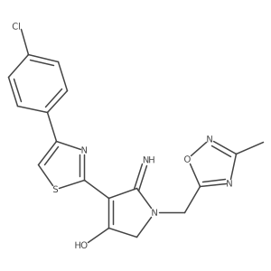 5-amino-4-(4-(4-chlorophenyl)thiazol-2-yl)-1-((3-methyl-1,2,4-oxadiazol-5-yl)methyl)-1H-pyrrol-3(2H)-one结构式