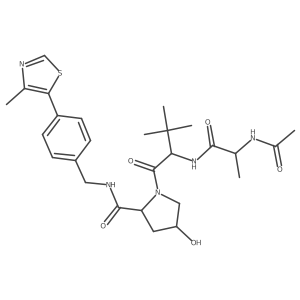 1-[2-(2-acetamidopropanoylamino)-3,3-dimethyl-butanoyl]-4-hydroxy-N-[[4-(4-methylthiazol-5-yl)phenyl]methyl]pyrrolidine-2-carboxamide结构式