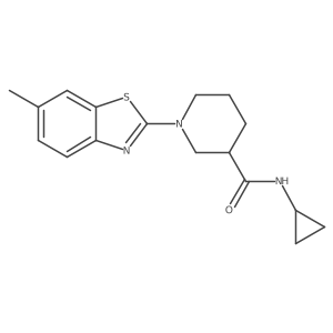 N-cyclopropyl-1-(6-methylbenzo[d]thiazol-2-yl)piperidine-3-carboxamide Structure