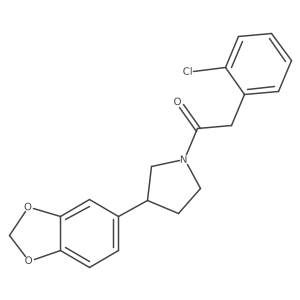 1-(3-(Benzo[d][1,3]dioxol-5-yl)pyrrolidin-1-yl)-2-(2-chlorophenyl)ethanone Structure
