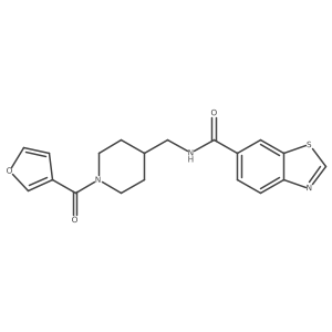 N-((1-(furan-3-carbonyl)piperidin-4-yl)methyl)benzo[d]thiazole-6-carboxamide结构式