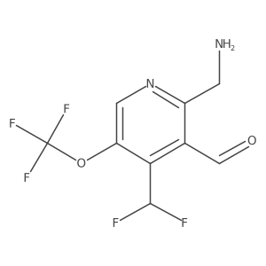 2-(Aminomethyl)-4-(difluoromethyl)-5-(trifluoromethoxy)pyridine-3-carboxaldehyde Structure