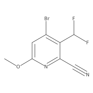 4-bromo-3-(difluoromethyl)-6-methoxy-pyridine-2-carbonitrile结构式