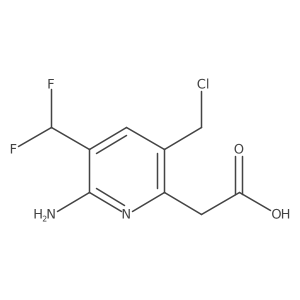 2-(6-Amino-3-(chloromethyl)-5-(difluoromethyl)pyridin-2-yl)acetic acid结构式