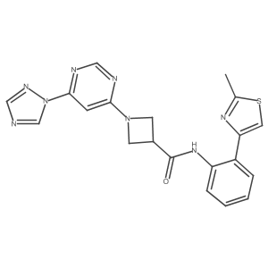 1-(6-(1H-1,2,4-triazol-1-yl)pyrimidin-4-yl)-N-(2-(2-methylthiazol-4-yl)phenyl)azetidine-3-carboxamide结构式