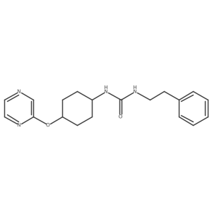 1-Phenethyl-3-((1r,4r)-4-(pyrazin-2-yloxy)cyclohexyl)urea结构式