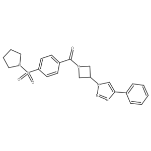(3-(4-phenyl-1H-1,2,3-triazol-1-yl)azetidin-1-yl)(4-(pyrrolidin-1-ylsulfonyl)phenyl)methanone Structure