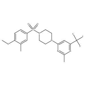 4-(4-((4-Methoxy-3-methylphenyl)sulfonyl)piperazin-1-yl)-2-methyl-6-(trifluoromethyl)pyrimidine结构式