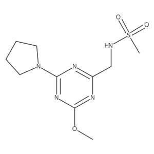 N-((4-methoxy-6-(pyrrolidin-1-yl)-1,3,5-triazin-2-yl)methyl)methanesulfonamide结构式