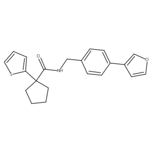 N-(4-(furan-3-yl)benzyl)-1-(thiophen-2-yl)cyclopentanecarboxamide结构式
