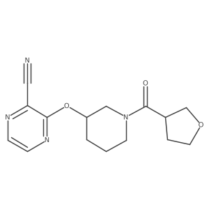 3-((1-(Tetrahydrofuran-3-carbonyl)piperidin-3-yl)oxy)pyrazine-2-carbonitrile Structure