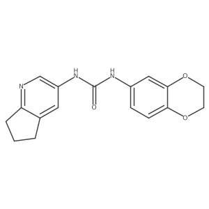 1-(6,7-Dihydro-5H-cyclopenta[b]pyridin-3-yl)-3-(2,3-dihydrobenzo[b][1,4]dioxin-6-yl)urea结构式