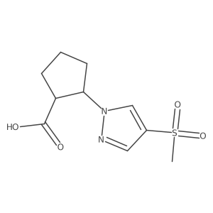 2-(4-methanesulfonyl-1H-pyrazol-1-yl)cyclopentane-1-carboxylic acid Structure