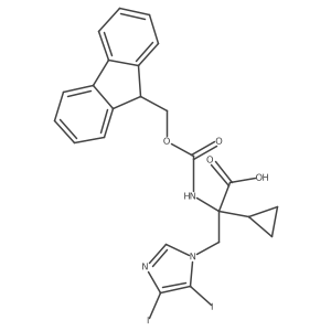 2-cyclopropyl-3-(4,5-diiodo-1H-imidazol-1-yl)-2-({[(9H-fluoren-9-yl)methoxy]carbonyl}amino)propanoic acid Structure