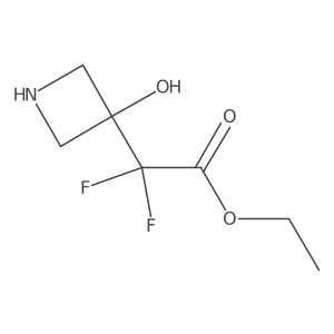 Ethyl 2,2-difluoro-2-(3-hydroxyazetidin-3-yl)acetate结构式