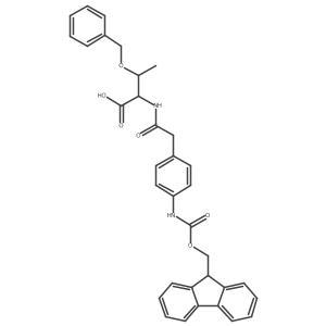 (2R,3S)-3-(benzyloxy)-2-{2-[4-({[(9H-fluoren-9-yl)methoxy]carbonyl}amino)phenyl]acetamido}butanoic acid Structure