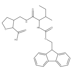 3-{[2-({[(9H-fluoren-9-yl)methoxy]carbonyl}amino)-3-methylpentanamido]methyl}oxolane-2-carboxylic acid Structure
